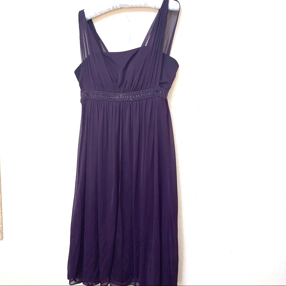 Jessica Howard Purple Empire Waist Dress Sz 8 - Picture 2 of 7